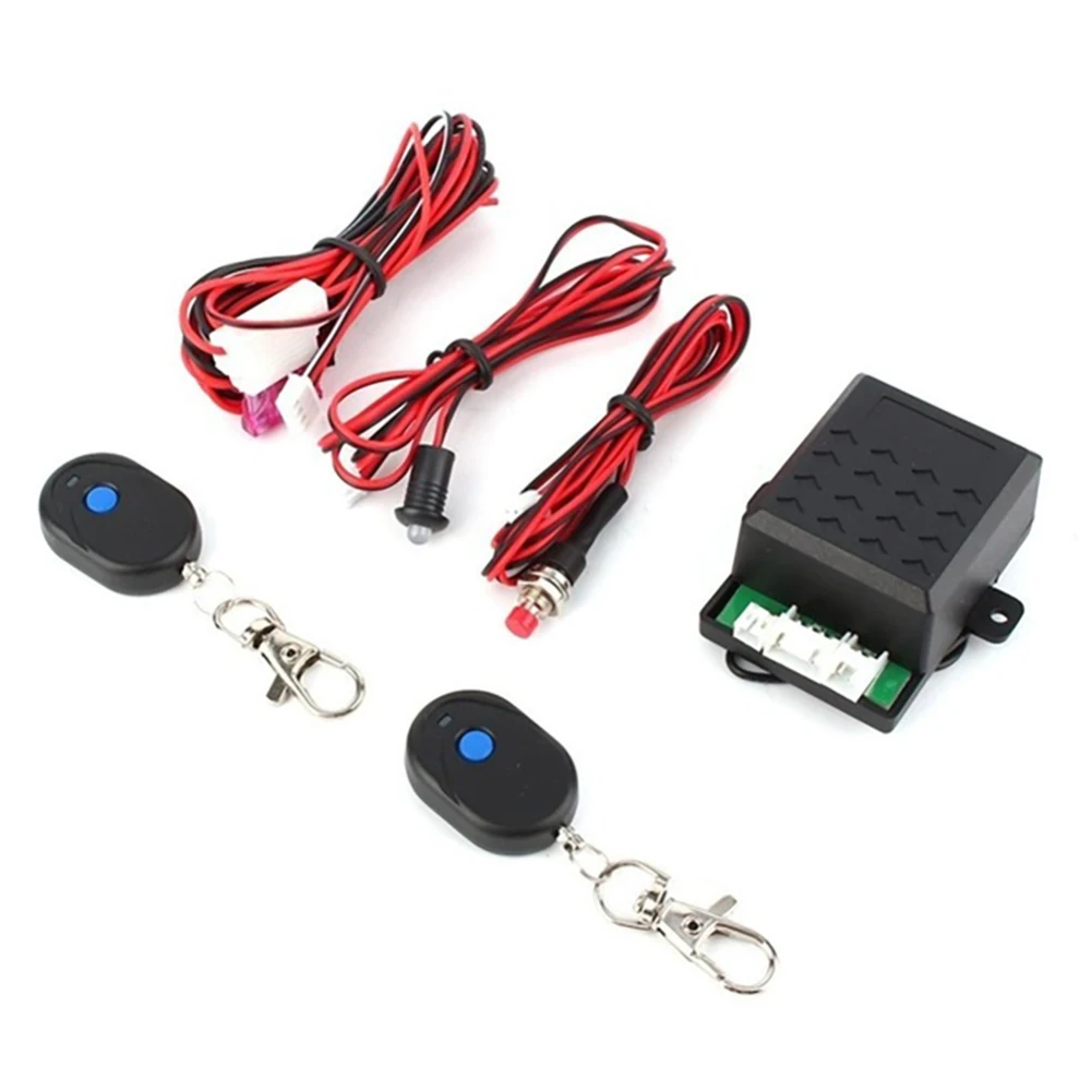 

Universal DC12V Car Keyless Entry Start Stop Car Engine Push Start Remote Control Button Starter Immobilizer