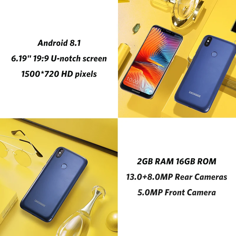 DOOGEE BL5500 Lite U Notch смартфон на Android 8 1 экран 6 19 дюйма четырёхъядерный процессор MTK6739 2