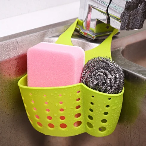 1Pcs PVC Kitchen Sink Shelving Bag Dish Cloths Rack Suction Sponge Hanging Drain Holder Faucet Soap Dish Rack