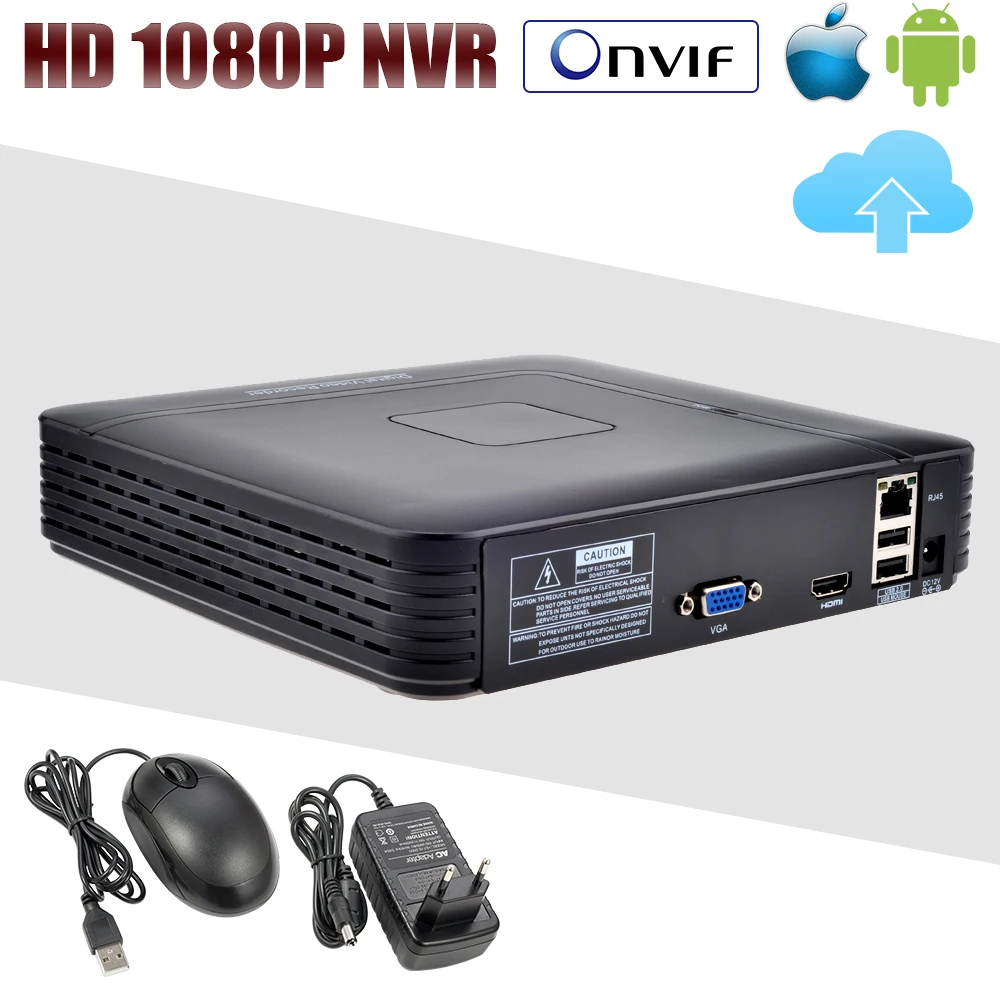  New 4Ch 8Ch Mini NVR Full HD P2P Standalone CCTV NVR 1920*1080P ONVIF For 1080P 960P 720P IP Camera