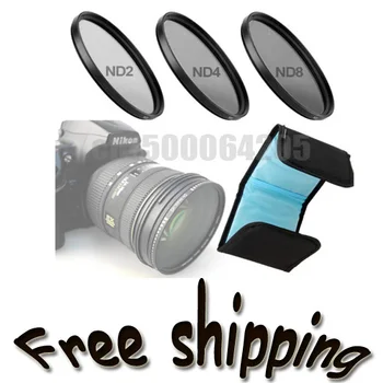 

62 67 72 77mm Neutral Density ND2 ND4 ND8 + Lens filter bag case kits set For Canon nikon DSLR Camera
