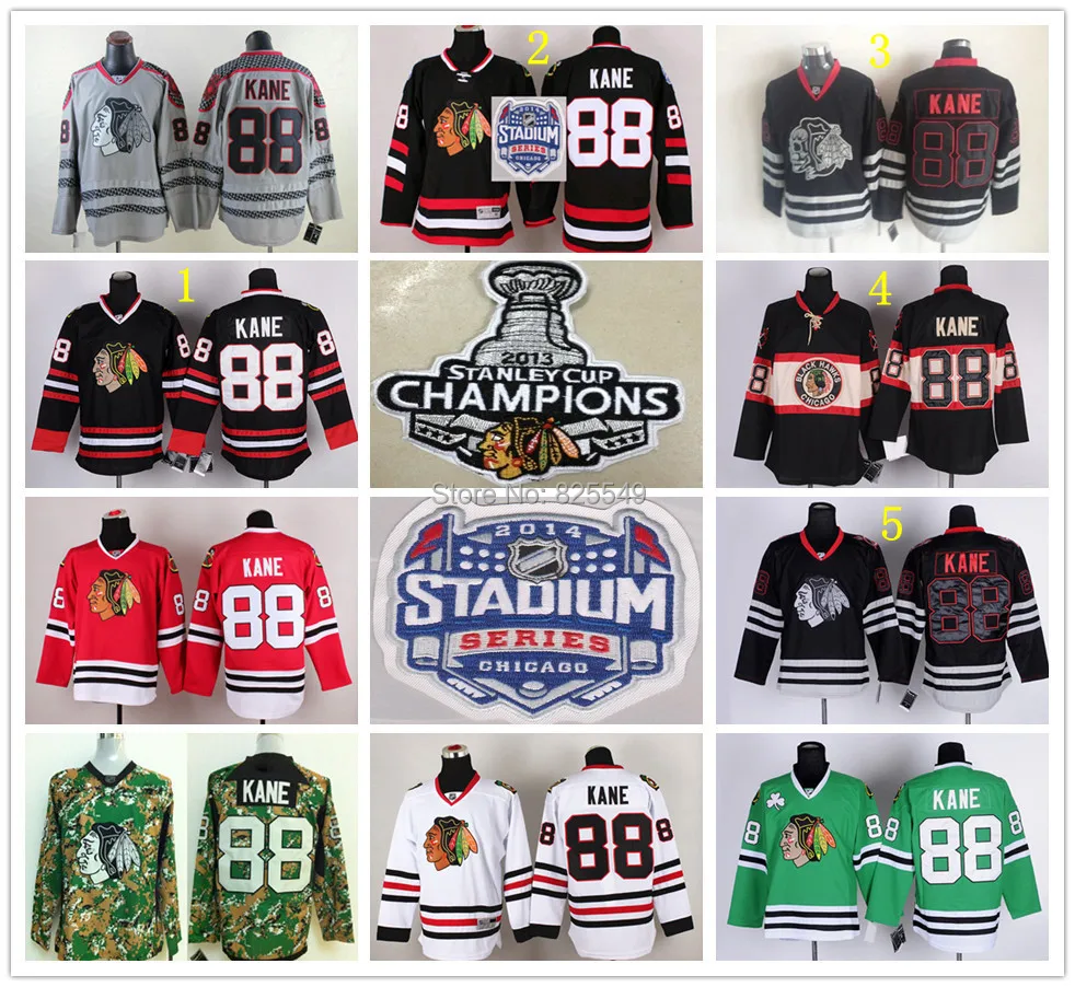 Cheap Kane jerseys Chicago Blackhawks 88 Patrick Kane red,white,green,black Authentic Throwback