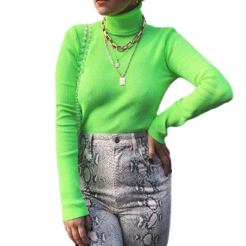 mens lime green turtleneck