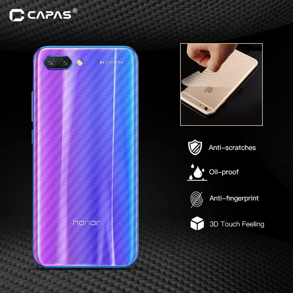 5 шт. для Huawei Honor 10 Защитная пленка экрана с 3D рисунком из углеродного волокна