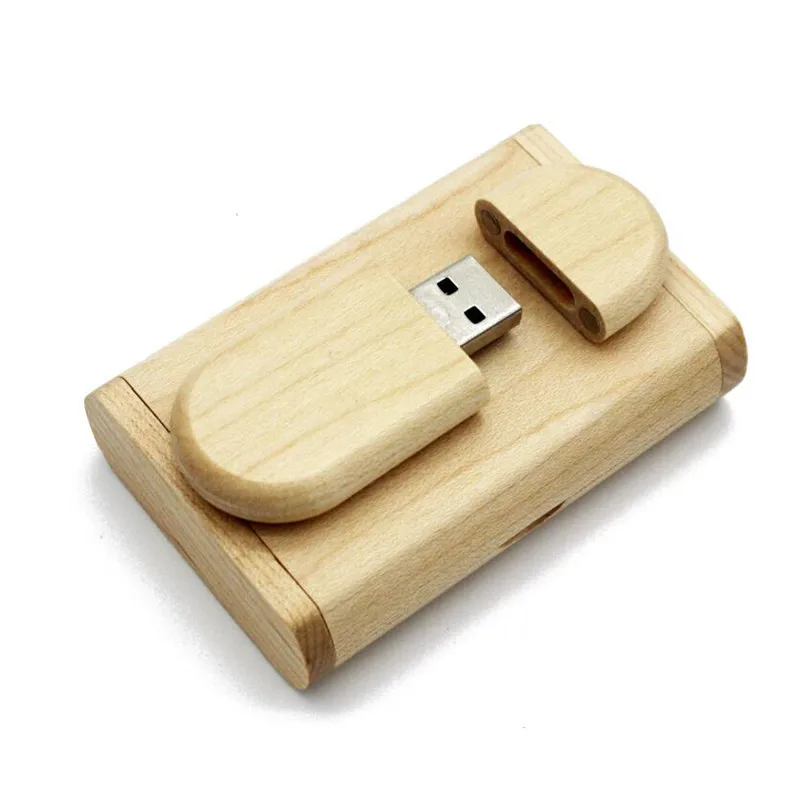 SHANDIAN логотип на заказ Деревянный USB+ Подарочная коробка usb флеш-накопитель 64 Гб 32 Гб 16 Гб карта памяти Флешка фотографии подарки - Цвет: Maple wood