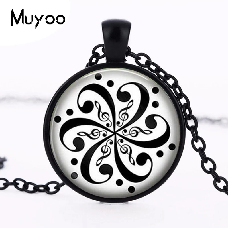 

Handcrafted Treble and Bass Clef Mandala Pendant - Music Jewelry Pendant- Gift for Music Lover Musician HZ1