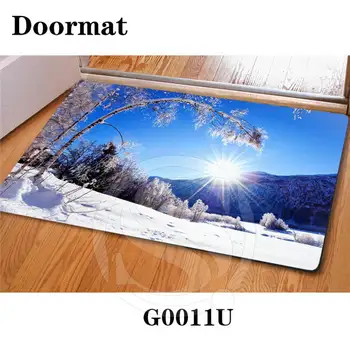 

Home Decoration Custom Doormats Bedroom Quiet Snow Printing Vintage Carpets Slip-resistant Living Room Floor Mats SQ0702-W331