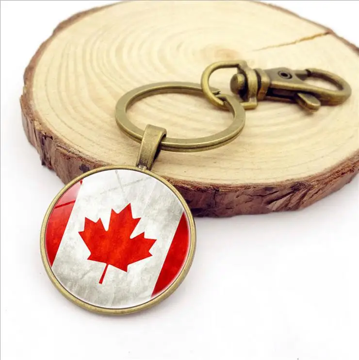 2017 Big Sale Canadian Flag Red Maple Pendant Keychain Key Ring Chain