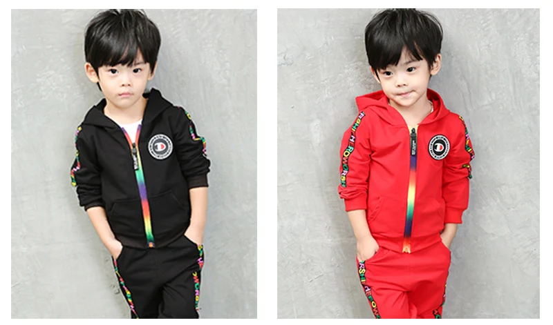 spring baby boys sets children sport suit for boys kids long sleeve hooded jacket pant boy clothing (2)