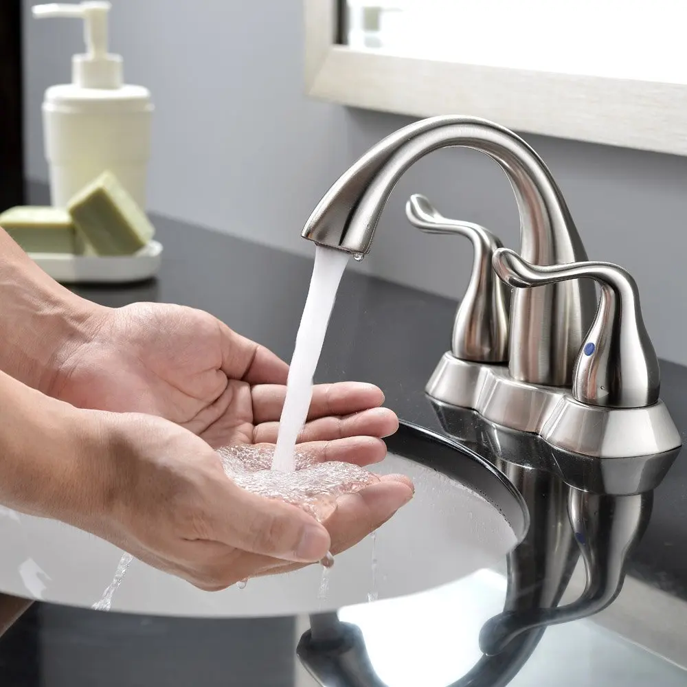 High quality Solid brass copper Centerset Lavatory 2 Handle Bathroom