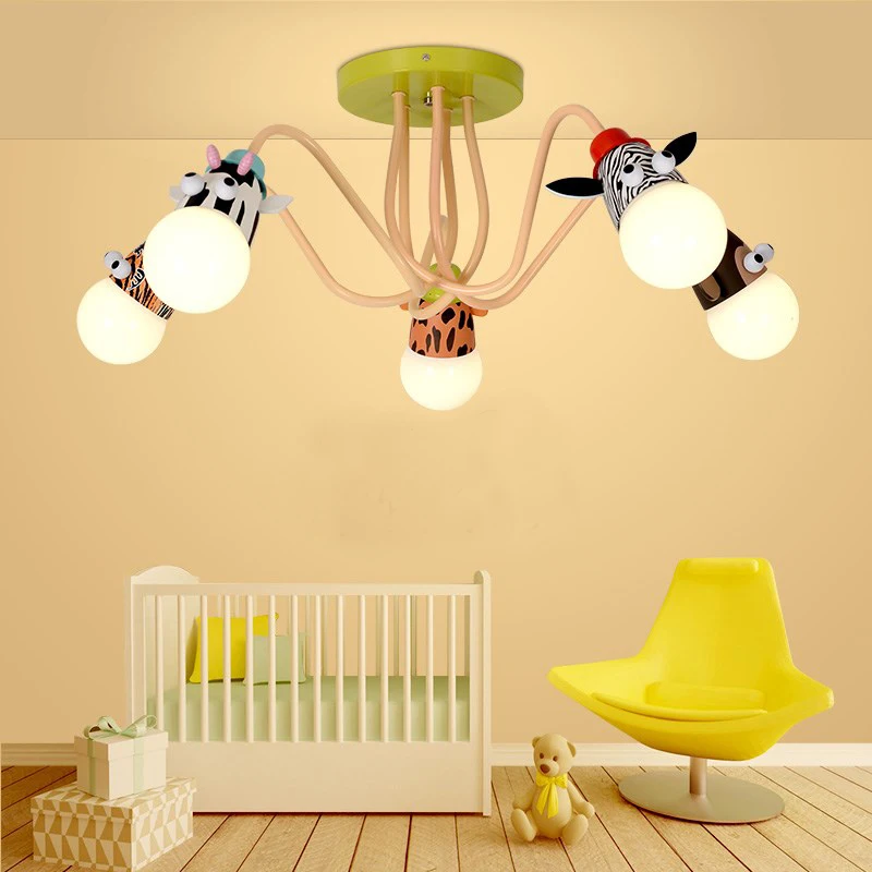 

Novelty Children's room lamp bedroom cartoon LED ceiling lights American restaurant study lamp modern animal creative led light