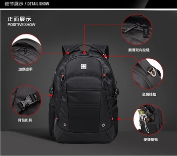 

swiss men waterproof men business Laptop bag Backpack 15.6-17.3 Inch Waterproof Travel Backpacks Computer Book bag College