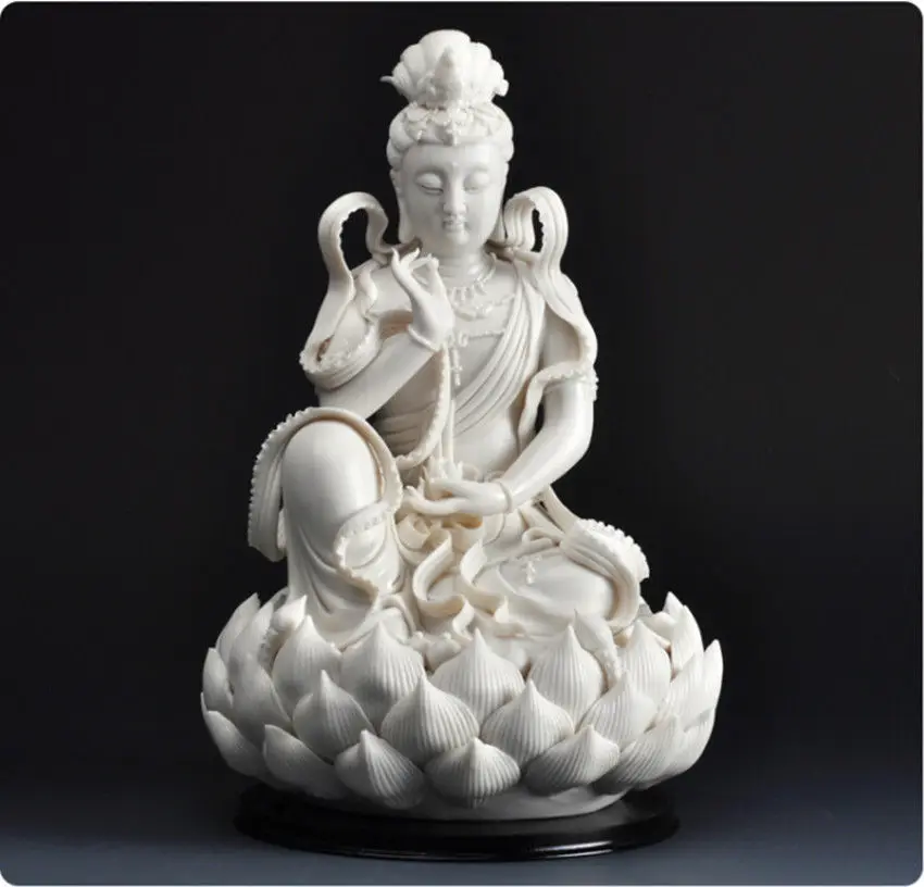 

Китайский белый фарфор sit lotus Guanyin статуя Будды Бодхисаттва
