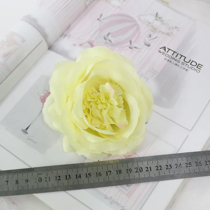 Flone Artificia Rose Flower Head 10cm Simulation Rose Flowers Fake Silk Flowers Wedding Home Party DIY Garland Decor Art (10)