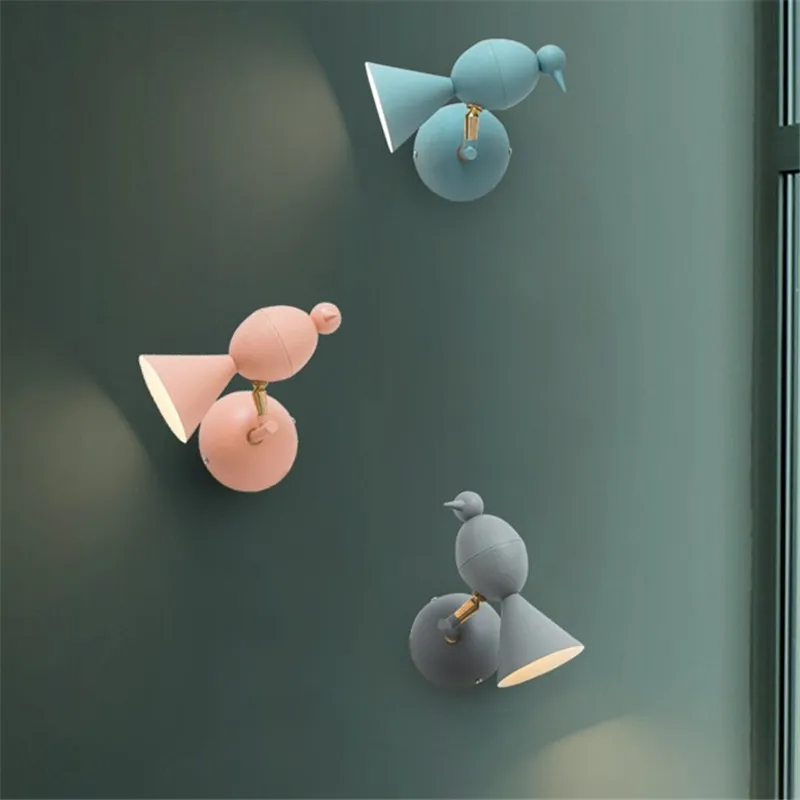 

Nordic Design Modern Wall Light Iron Color Creative Bird LED Wall Lamp Loft Decor Kids Room Wall Sconce Home Lampara Pared