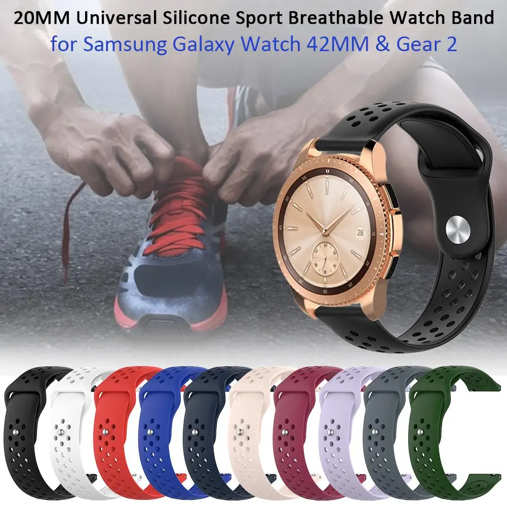 20MM New Universal Silicone Sport Breathable Watch Band Wrist Strap For
