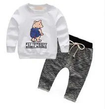 Baby Set cartoon Long Sleeve Cotton For toddler boy Girl Clothes infant Suit Sport Children clothing Sets T-Shirt+Pant tracksuit