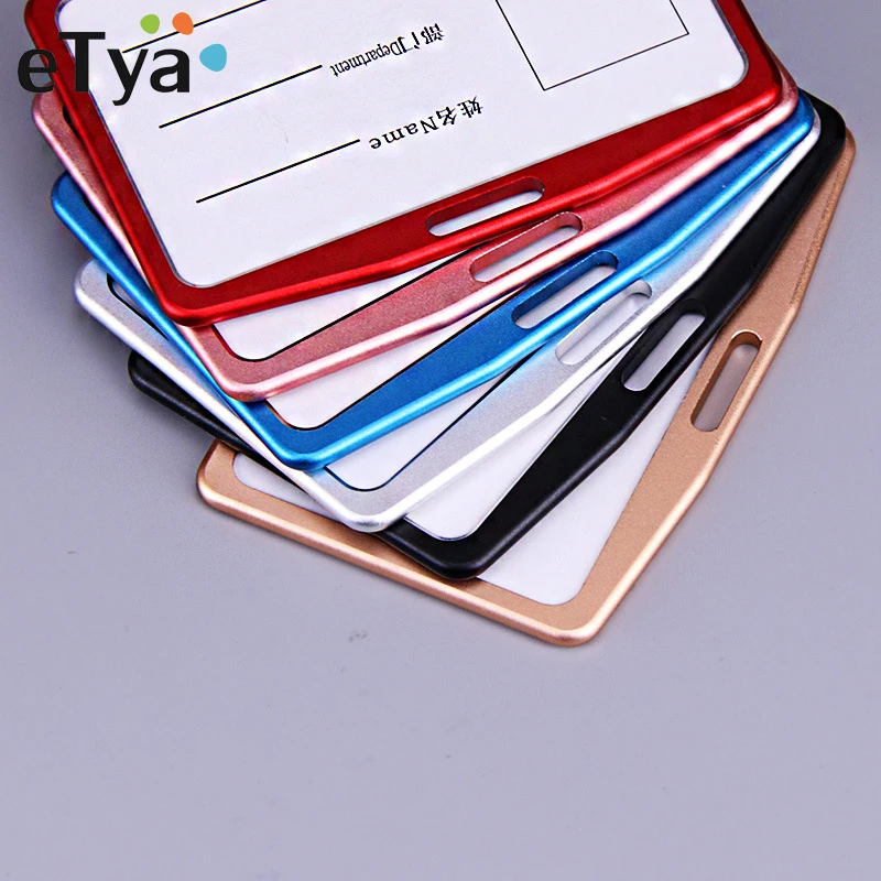 En venta ETya-Bolsa porta tarjetas de identificación metálica para hombre y mujer, billetera para tarjetas de negocios y bancarias, funda protectora de bolsillo, placa con nombre Kynm59dp