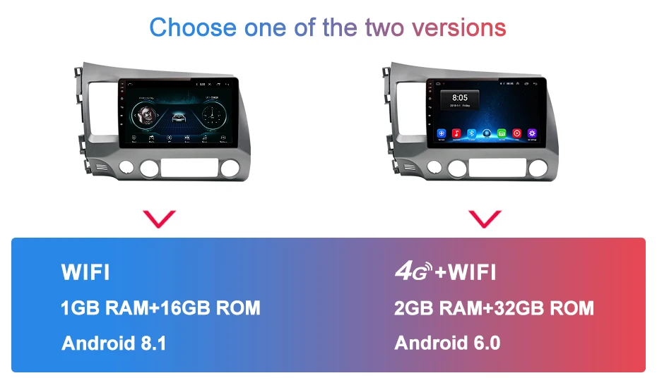Clearance Junsun Android 8.1 Car DVD GPS raido Audio Multimedia Player For Honda Civic 2006-2011 2din Headunit Navigation 2G RAM wifi IPS 6