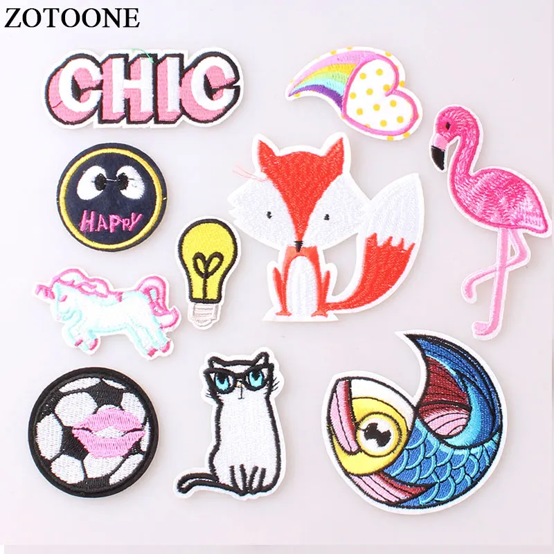 

ZOTOONE Fashion Hot Animal Embroidered Iron on Patches for Clothing DIY Cute Motif Letter Applique Sewing Badge Accessories E