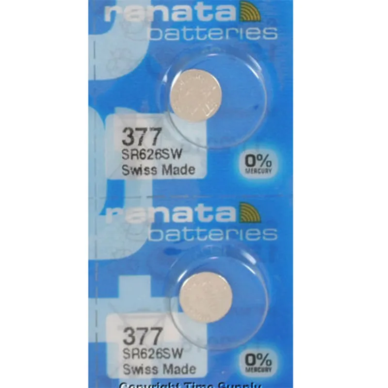 

2Pcs/Lot RETAIL Brand New Renata LONG LASTING 377 SR626SW SR626 V377 AG4 Watch Battery Button Coin Cell Swiss Made 100%Original
