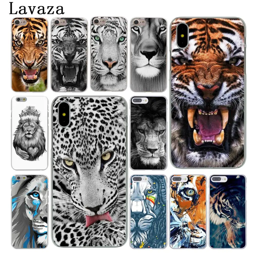 

Lavaza Classic Cool lion tiger Wolf fashion Print Hard Case for Apple iPhone 6 6s 7 8 Plus 4 4S 5 5S SE 5C for iPhone XS Max XR