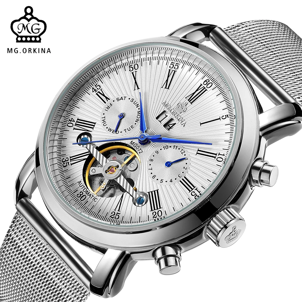 

ORKINA Male Clock Auto Date Mens Watches Top Brand Luxury Mechanical Wristwatch Automatic Relogio Masculino erkek kol saati