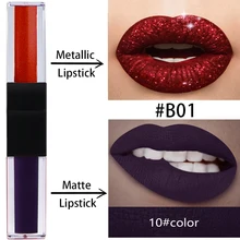 Private label lip gloss blank spot no LOGO double lip gloss a pearly matte lip gloss lasting non-stick cup lip glaze