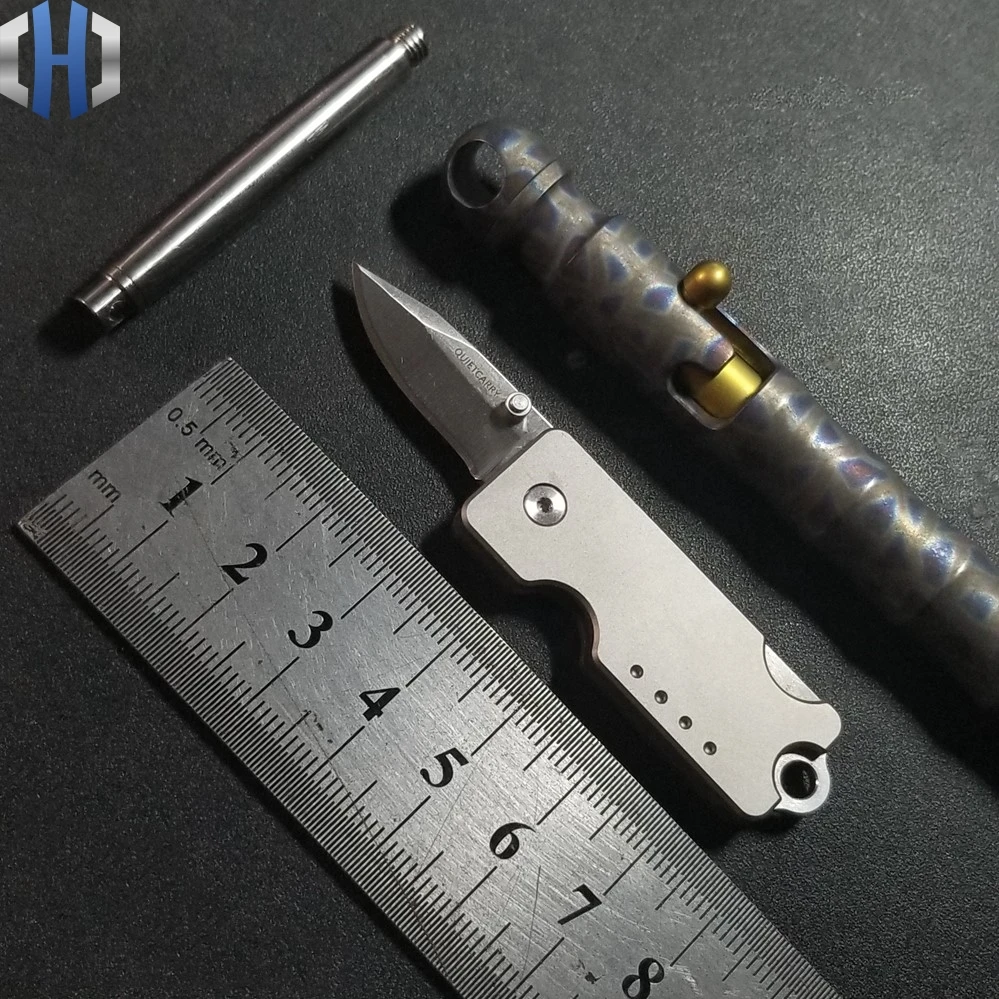 

EDC Small Silver Fish Necklace Knife Fast Knife Multi-function Pocket Folding Key Knife Titanium Alloy TC4+AUS8 Blade
