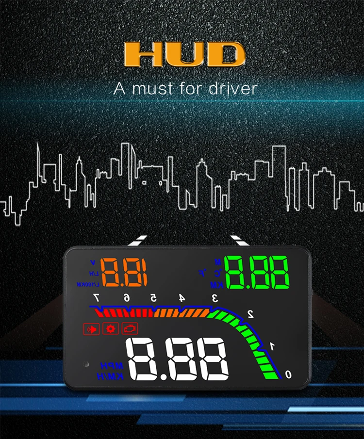 GEYUREN A100s T100 OBD Автомобильный hud Дисплей датчик температуры obd Предупреждение о превышении скорости проектор лобовое стекло