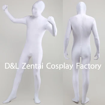 

Free Shipping DHL Sexy Full Body Adult White Lycra Spandex Zentai Suit Suit Leotard For Events and Halloween Party Plus Size