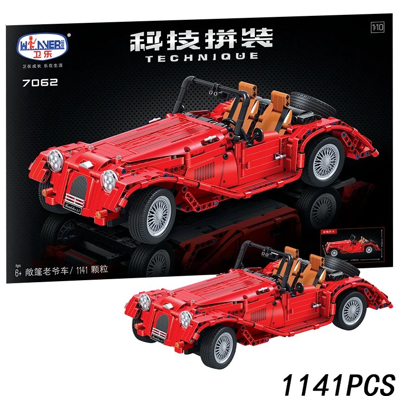 Classic Jalopy Roadster Car 1141pcs Legoings Technic MOC Vehicle Creator City Building Blocks Bricks DIY Model Toys for children