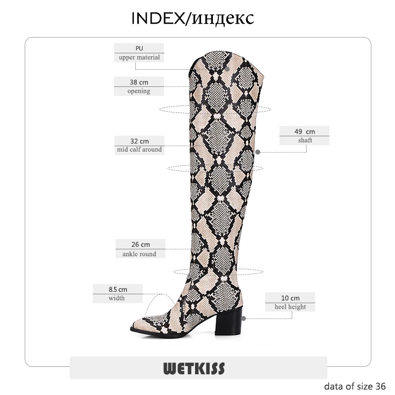 Женские сапоги выше колена со змеиным принтом на квадратном каблуке|knee boots women|over