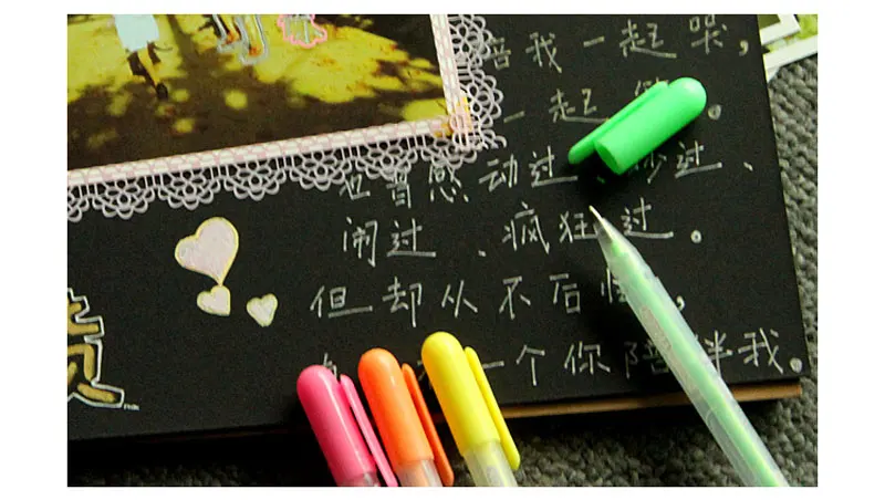 Kawaii 12 Colors Photo Album Pen Watercolor Gel Water Chalk Highlighter Painting DIY Drawing Scrapbooking Albums Decoration Pens