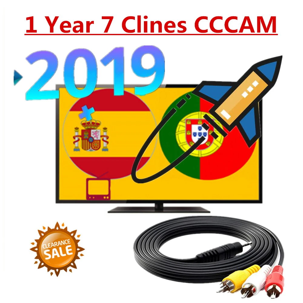 

1 year Europe 7 Clines CCCAM Europe Spain Germany for DVB S2 V7S HD,V8 NOVA,V9 SUPER Full HD satellite TV receiver set top boxes