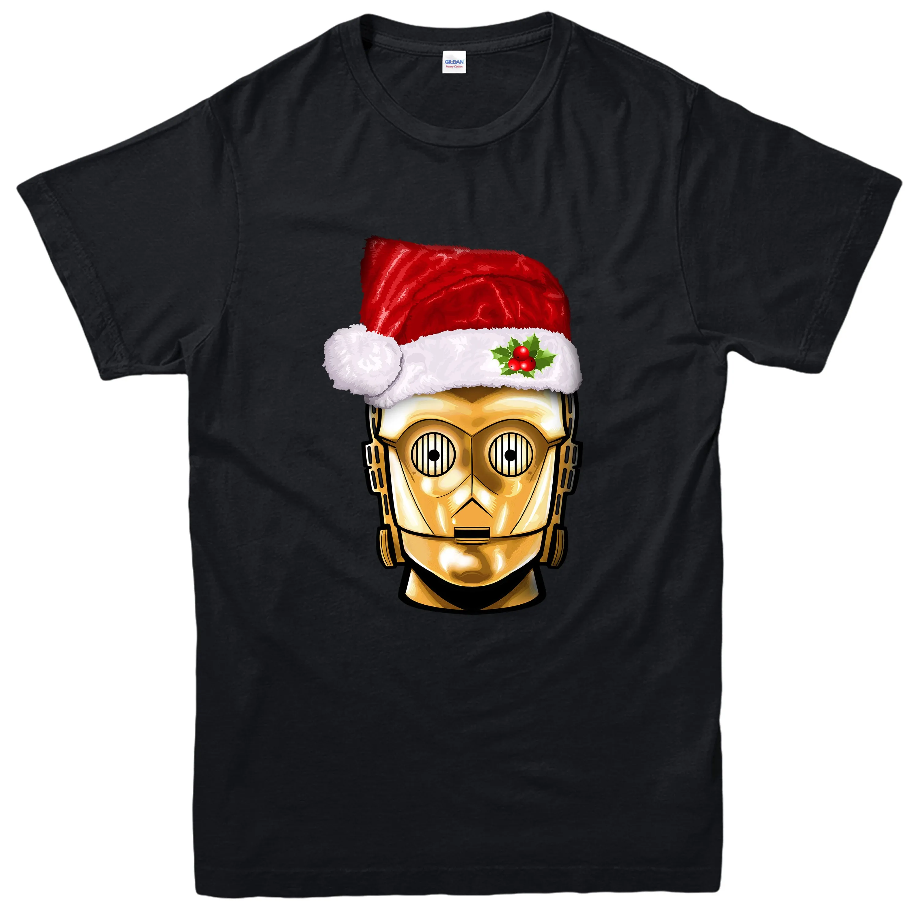 

C-3PO Robot Xmas T-Shirt, Star Wars Inspired Christmas Spoof Tee Top Free shipping
