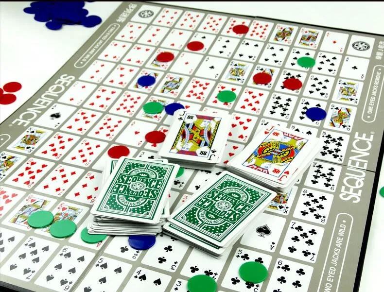 1 Set 2~12 Players Board Game Sequence Family Party Games for Kids and Adults Intellect Toy Box Package Best Gifts for children