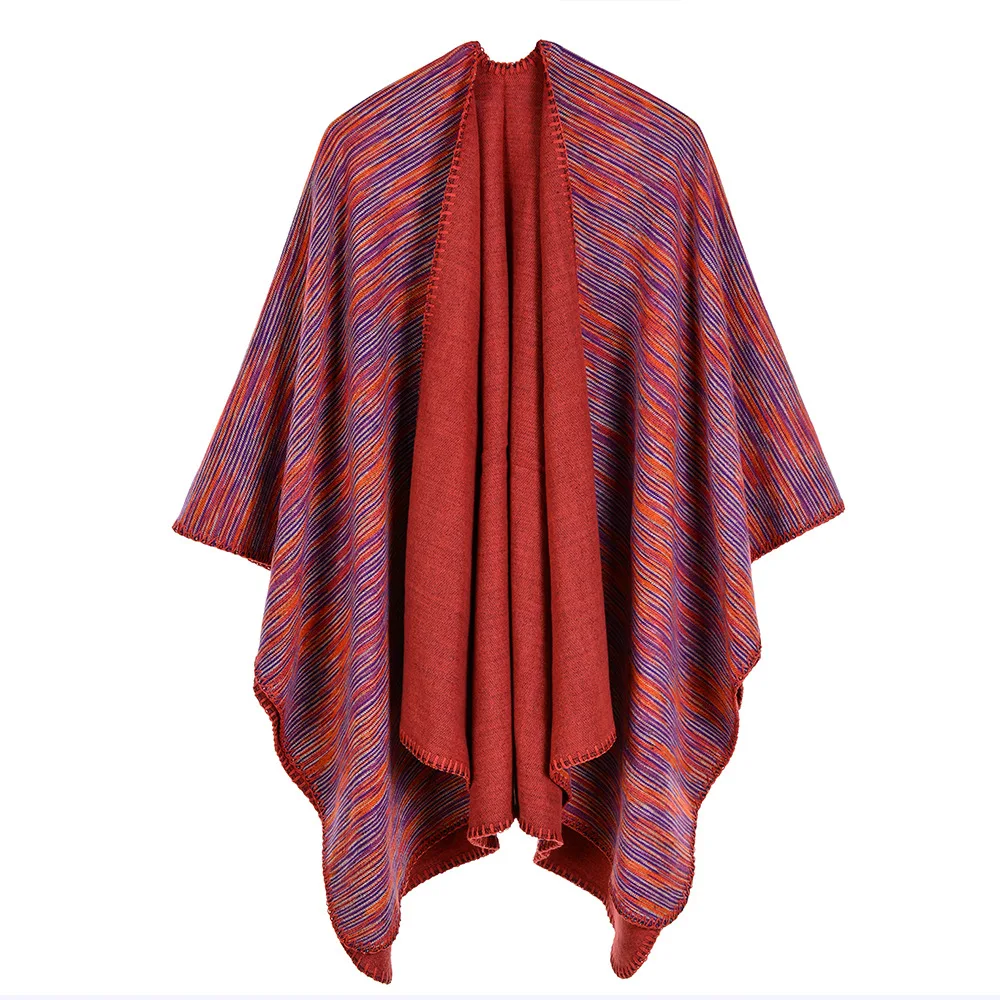 2019 женский зимний шарф пашмины вязаный толстый кашемировый пончо и накидки Высокое качество плед для дам пашмины платье палантин