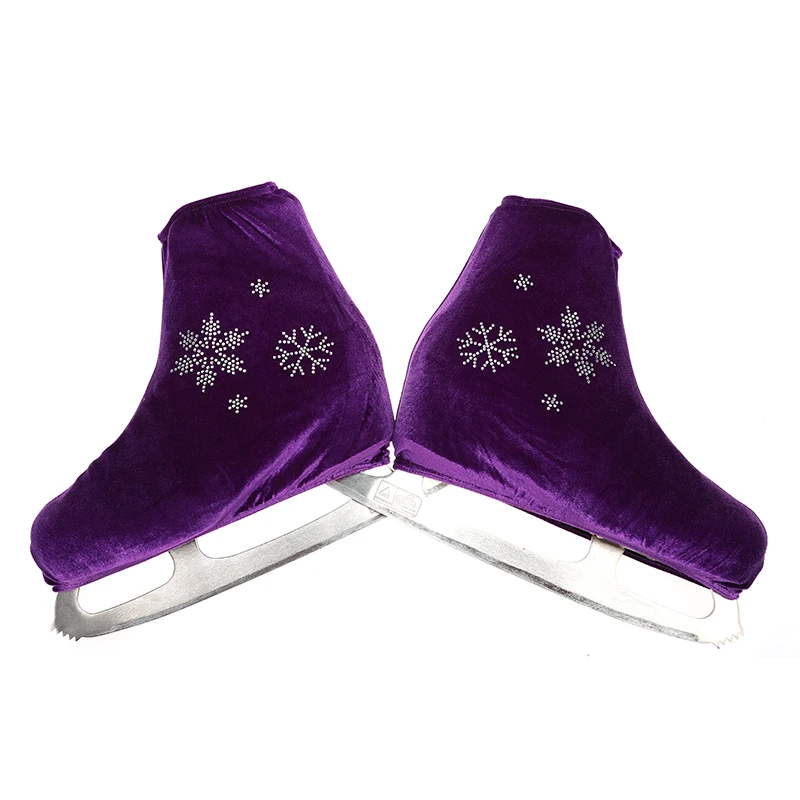 Figure Skating 24 Color Children Adult Velvet Shoes Cover Solid Roller Accessories Sports Rose Snow Pattern