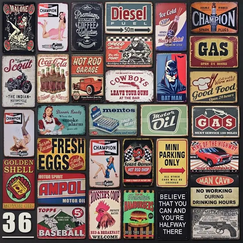 

Vintage Man Cave Tin Metal Sign Cafe Bar Beer Garage Wall Decor Poster Plaque