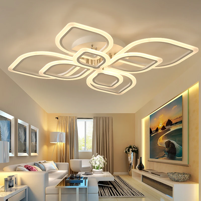 Moderne acryl led deckenleuchte Überlappenden rahmen große luxus decke lampe für wohnzimmer esszimmer bett zimmer glanz avize Günstig