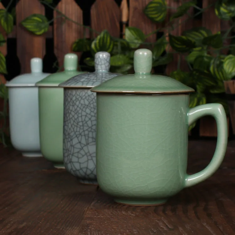 

Baoyou Longquan Celadon Creative Conference Cup with Covered Water Cup Office Kitchen Office Supplies