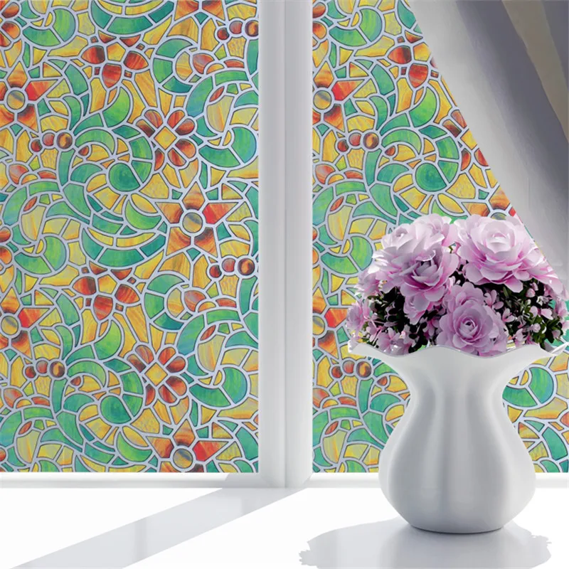 90*300cm Opaque Privacy Decorative Glass Window Film Home Decor Self-adhesive Sticker Mixed Color Bathroom Bedroom | Дом и сад