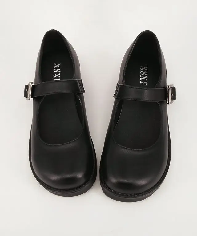 Школьная форма в японском стиле; Uwabaki JK; обувь с круглым носком и пряжкой; женская обувь для девочек в стиле Лолиты; обувь для костюмированной вечеринки на среднем каблуке; G10 - Цвет: Черный