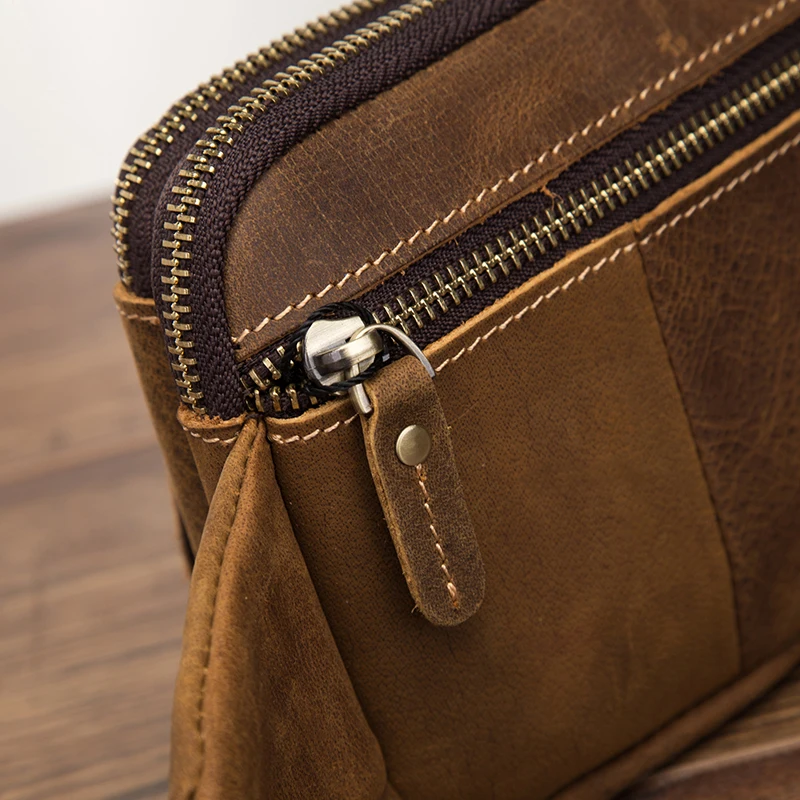 Качественная кожаная мужская Повседневная модная дорожная сумка через плечо поясная сумка на грудь Сумка-слинг из воловьей кожи дизайн