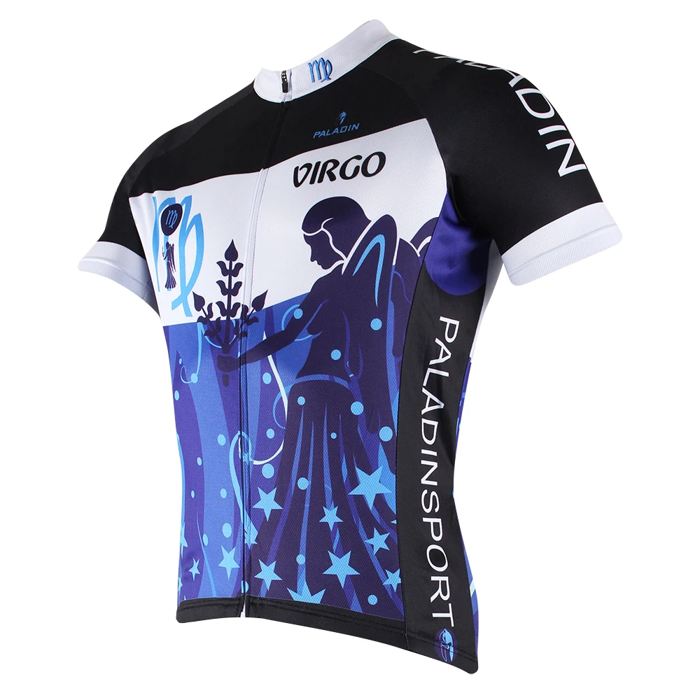 

Free shipping Perfection Virgo Men Short sleeve Cycling Jerseys Blue Bike / Bicycle Shirts Polyester Anti-sweat Cycling Clothes