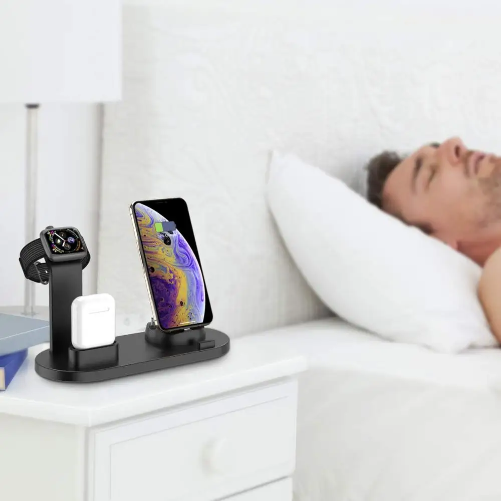 Зарядная док станция 3 в 1 для iPhone 11 X XR XS 8 7 6 Apple Watch SE 5 4 2 Airpods|Зарядные устройства| |