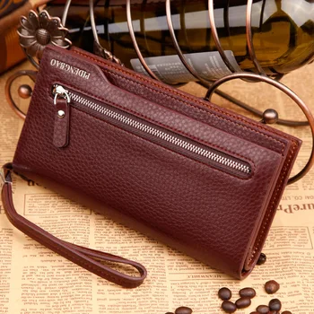 

Vintage Famous Brand designer Men Wallet Luxury Long Men's Clutch Bags Male Monederos Purse Leather Portemonne phone cards holde