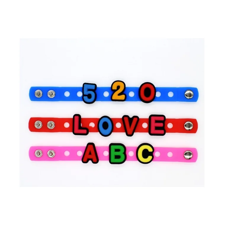 100pcs/lot Novelty Cute Small Flowers letters PVC Shoe Charms Fit Bracelets Jibz Croc,Shoe Accessories Ornamnts,Kids Party Gifts