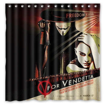 

180x180cm V for Vendetta Bathroom Waterproof Polyester Shower Curtain Mouldproof Fabric Bath Curtain Bathroom Accessory